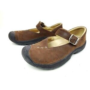 Keen Womens Leather Mary Jane Shoes w/ Buckle XT 0705 Brown Size 6.5